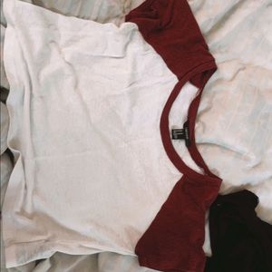 Baby tee shirt White with sleeves red size: M